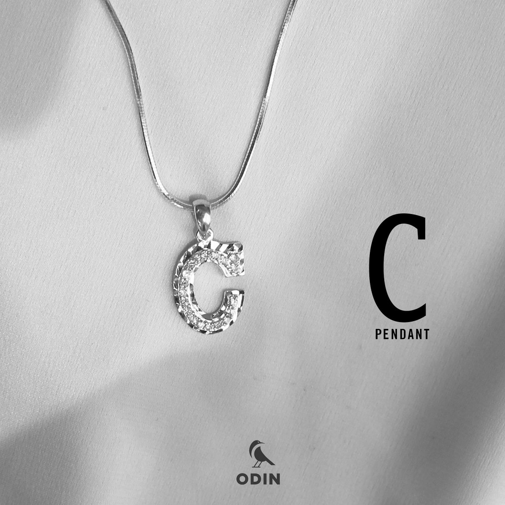 Dây chuyền ODIN mặt chữ cái Bạc S925 Nam Nữ ICE ALPHABET - Tặng kèm nước rửa bạc