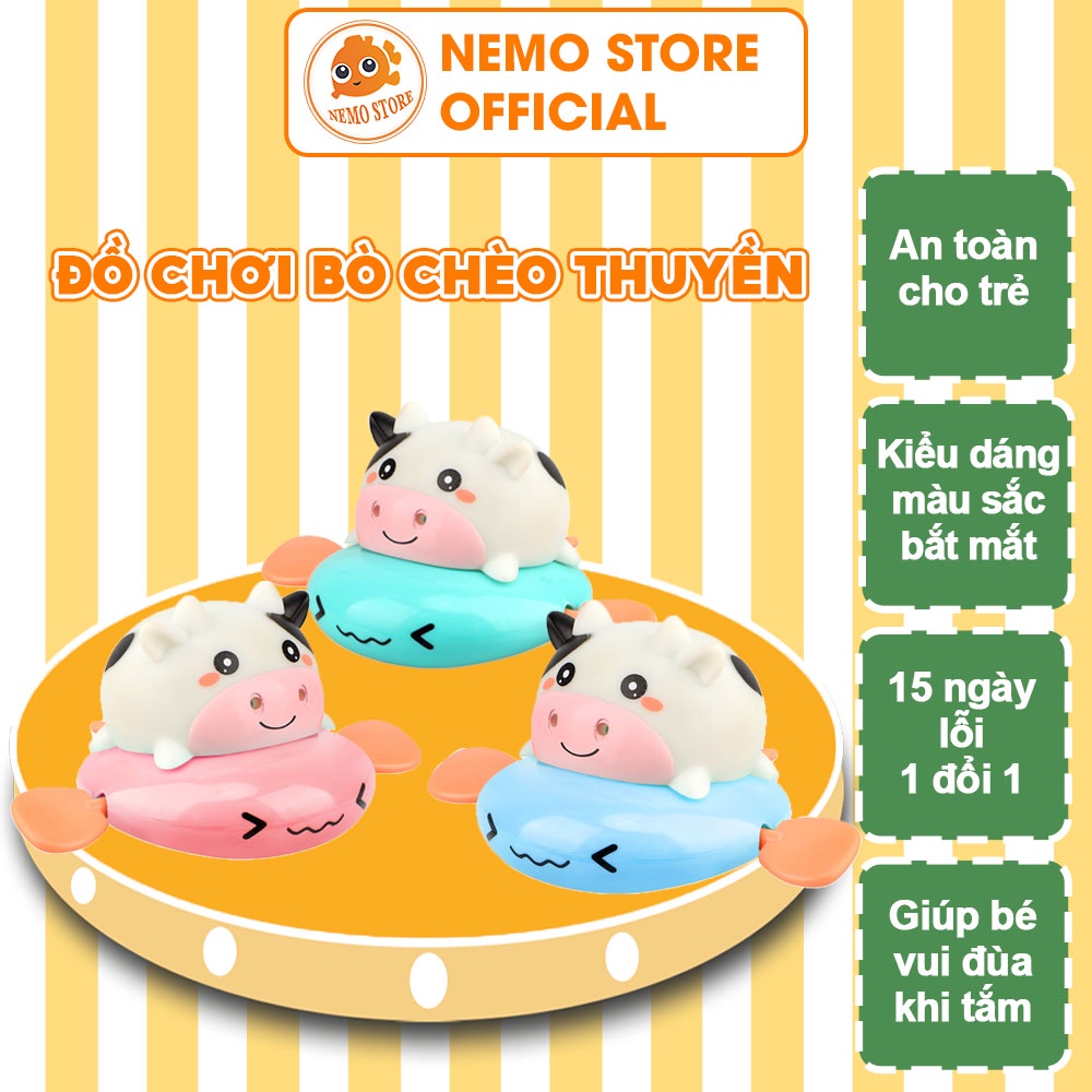 Đồ chơi nhà tắm cho bé bò chèo thuyền thả bồn tắm