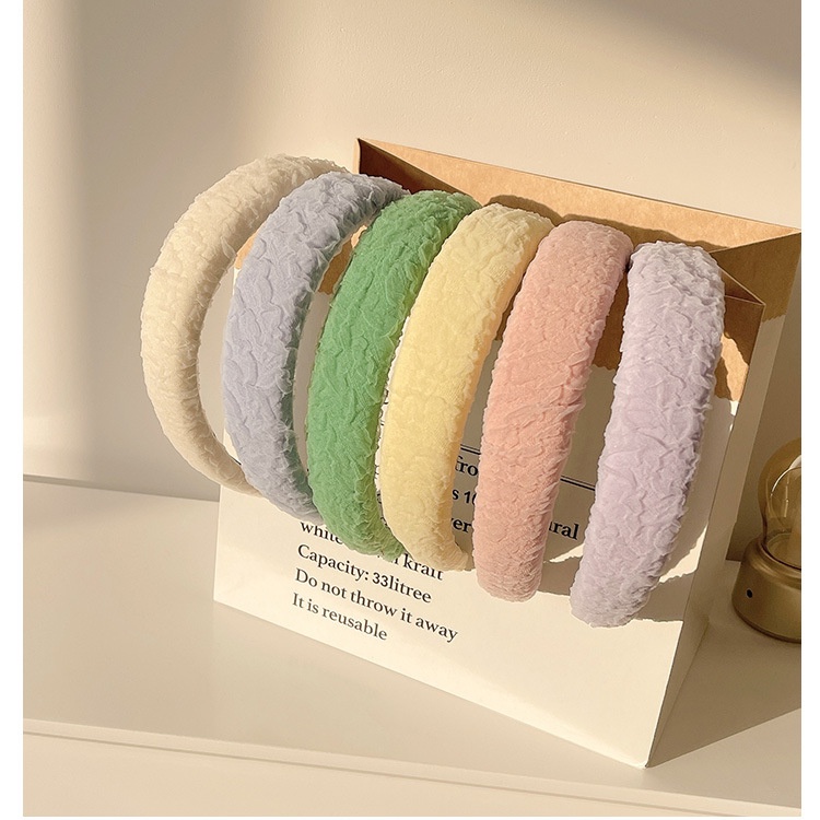 Băng Đô Cài Tóc Xốp Nhăn Màu Kẹo Phong Cách Hàn Quốc Dễ Phối Đồ