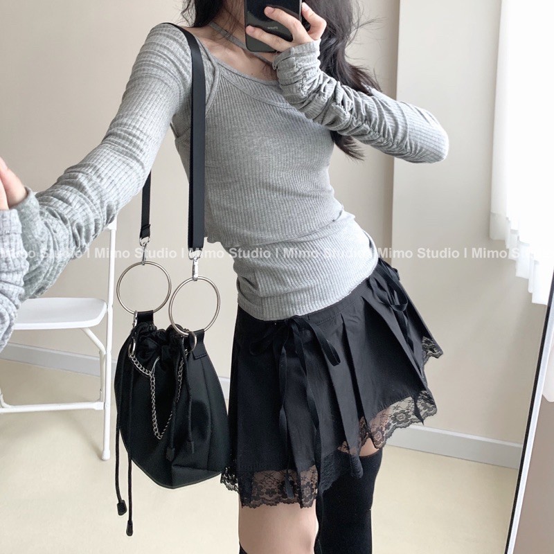 Túi dù mini dây rút kèm chain