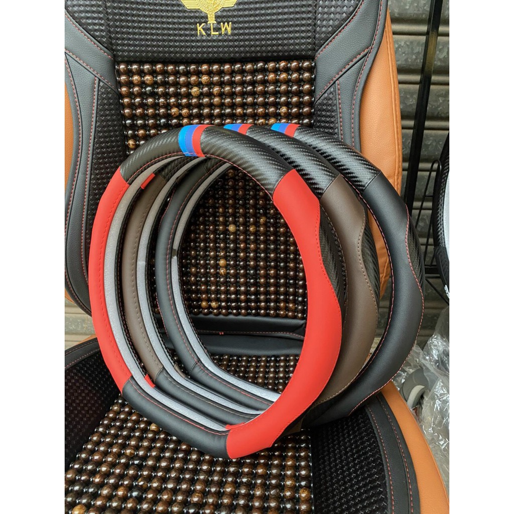 Bọc vô lăng ô tô vân carbon chữ D cut dành cho xe elantra, kia , Seltos, Suzuki XL7, 3008-17 hàng chuẩn an Gia Phát Đẵng