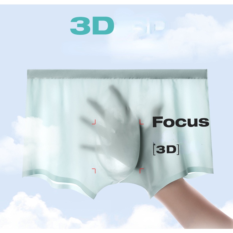 Quần Lót Boxer 3D Siêu Mỏng Thoáng Khí Thời Trang Mùa Hè Cho Nam B304