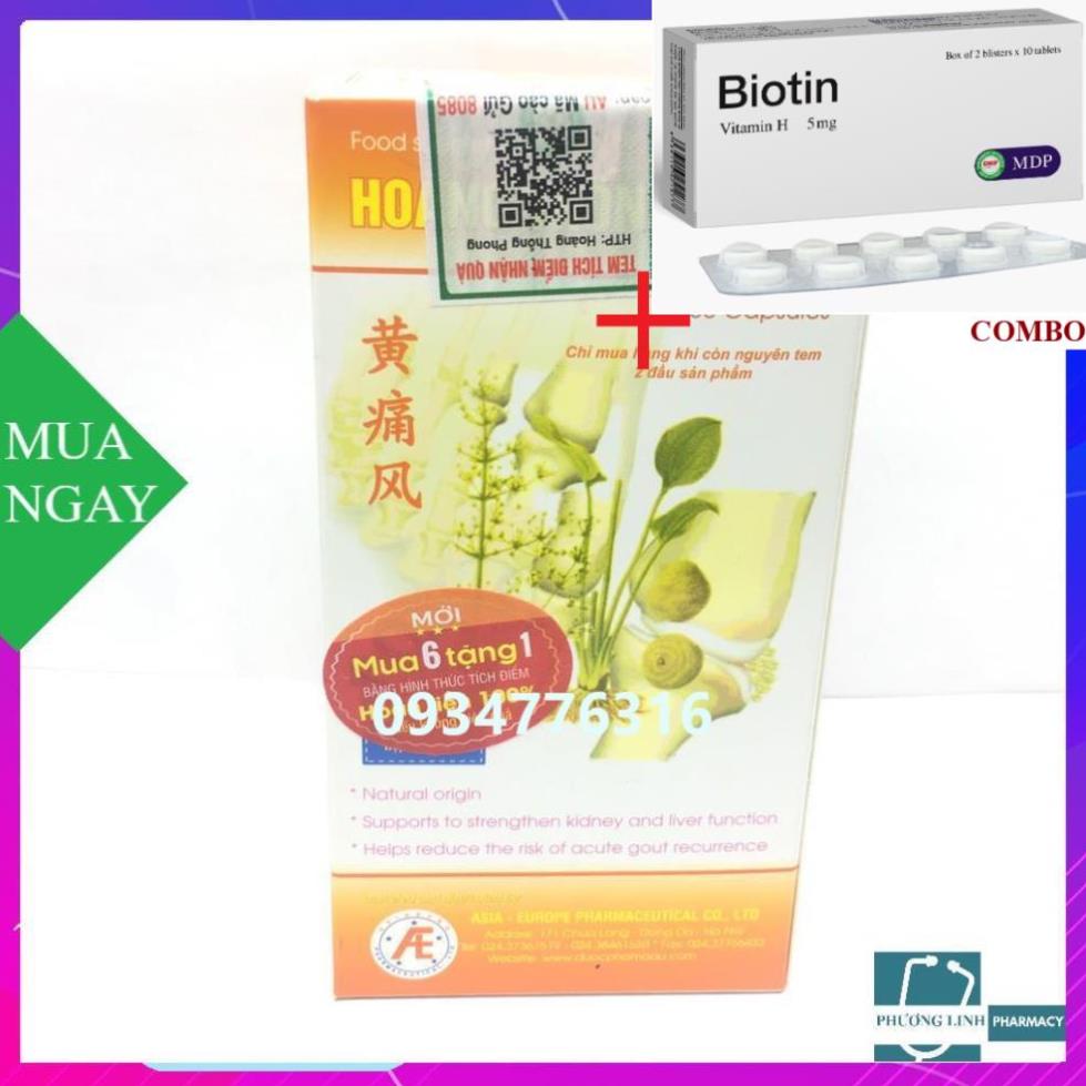 Combo Biotin 5mg+ Hoàng thống phong lọ 60 viên