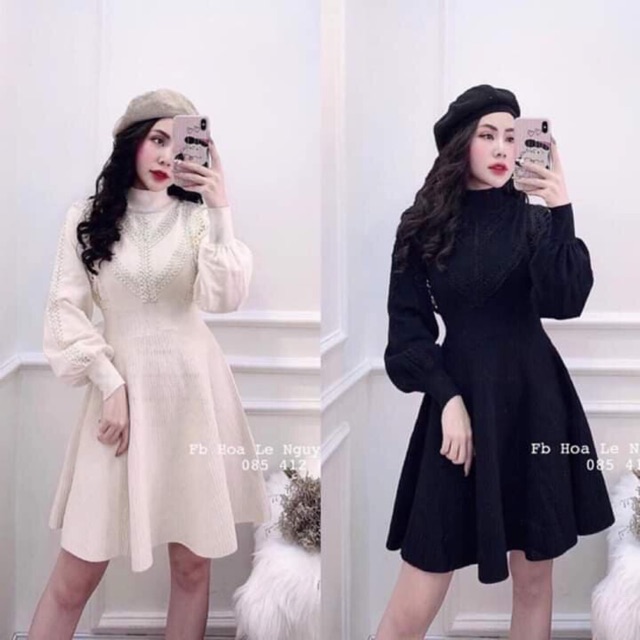Váy Len Dáng Xoè Hàng Loại 1 cực dày dặn bán shop