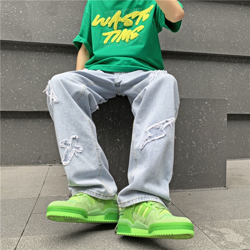 Quần jean dài MMIOT dáng rộng phong cách hip hop thời trang cá tính cho nam