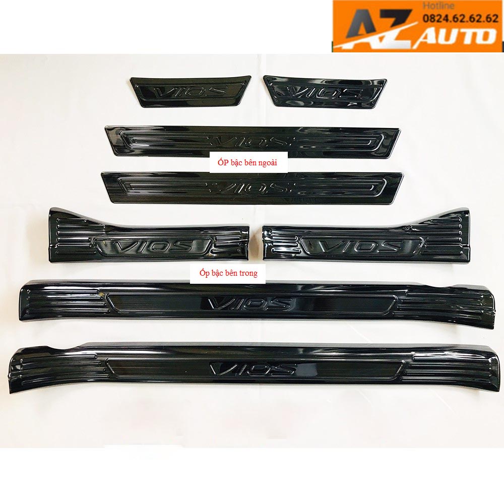 Ốp Bậc Cửa Toyota Vios 2023 - 2019 Mẫu Titan, nẹp bước chân vios , ốp bậc Vios