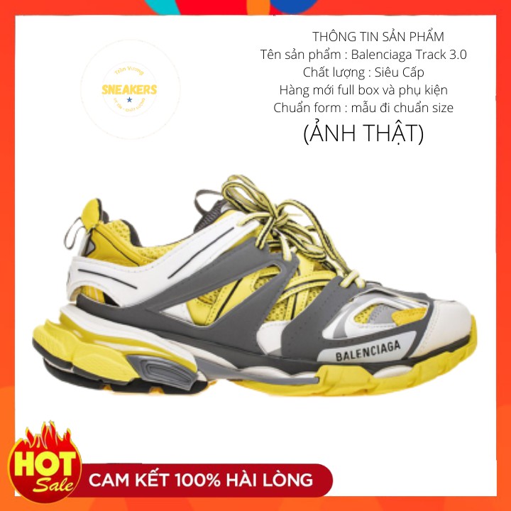 Giày Thể Thao Balen Nam Nữ Track 3.0 Cao Cấp + Màu Vàng
