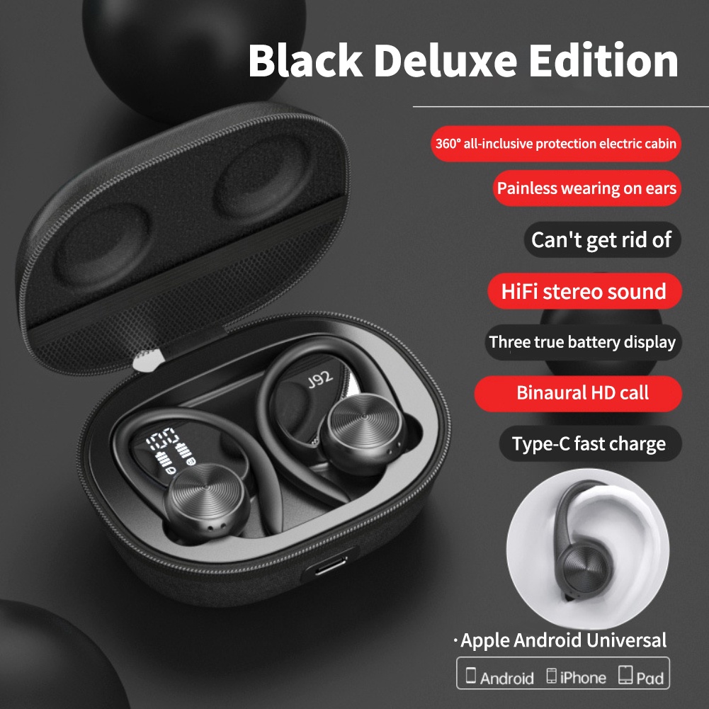 Tai nghe bluetooth không dây thể thao chống nước IPX5 kèm mic cho điện thoại