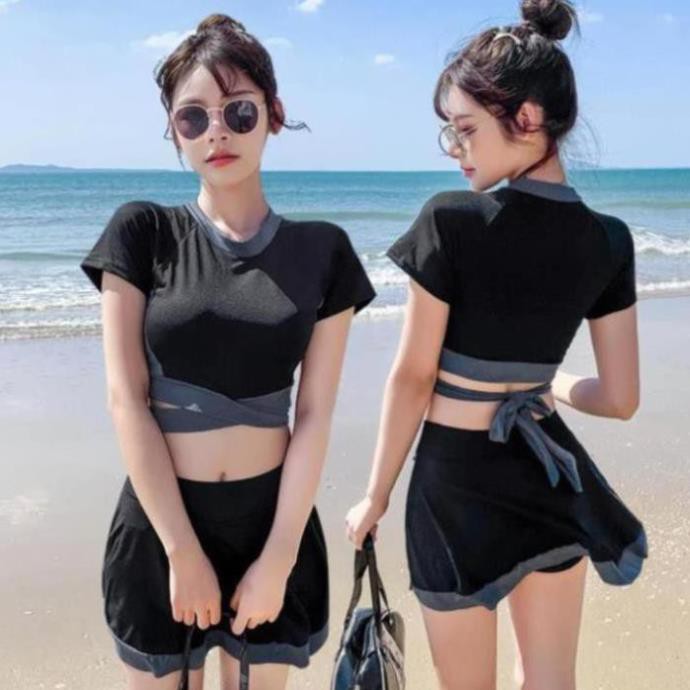 Đồ Bơi Nữ, Váy Xòe Áo Tay Ngắn 2 Chi Tiết, Bộ Đồ Bơi Thể Thao, Đồ Bơi Phong Cách Hàn Quốc | BigBuy360 - bigbuy360.vn