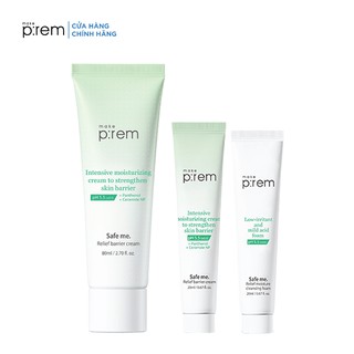 Set kem dưỡng ẩm Make P:rem Safe me. Relief barrier cream