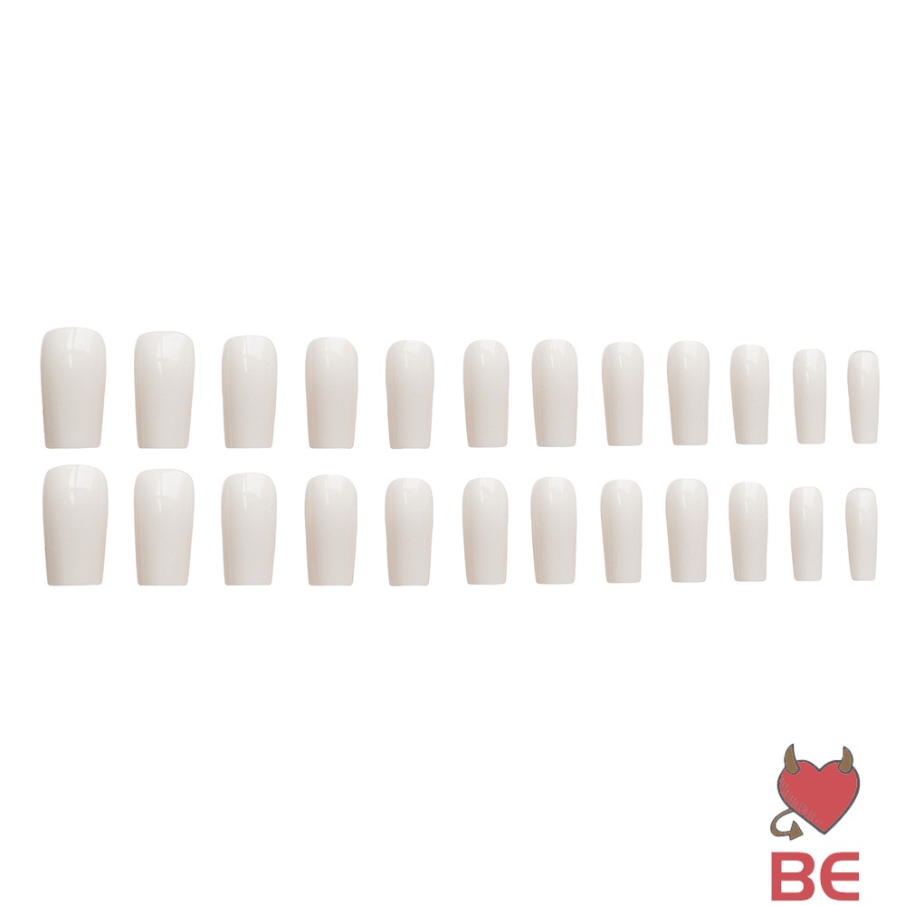 Bộ 24 móng tay giả YADORNOS tông trắng bóng thời trang cho nữ