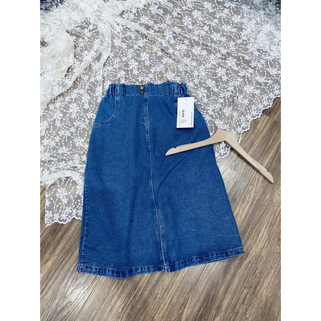 Chân váy bò cạp chun dáng dài hot hit