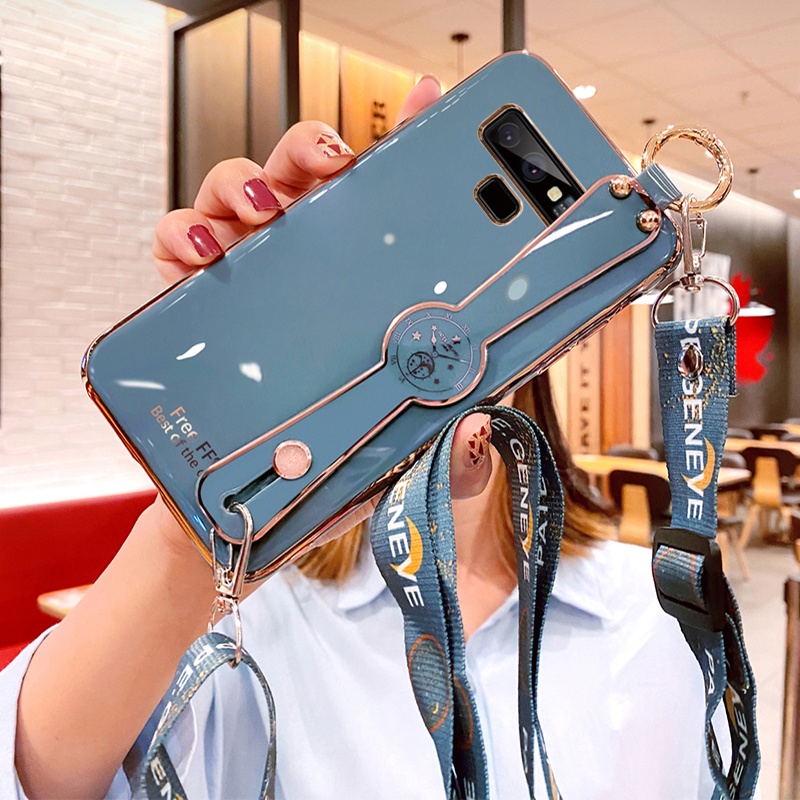 Ốp Điện Thoại Mềm Đính Đá Gắn Dây Đeo Cổ Cho samsung note 8 samsung note 9