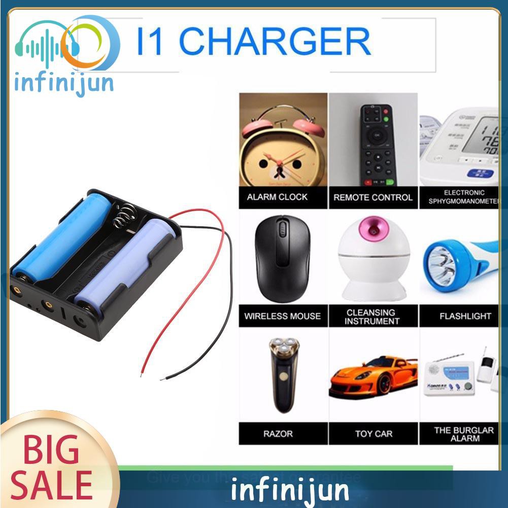 1 Hộp Nhựa 3 Ngăn Đựng Pin 18650 Kèm Dây