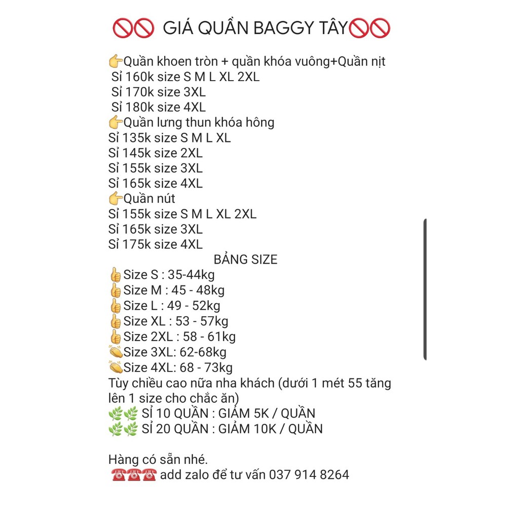 QUẦN BAGGY, QUẦN TÂY CẠP THUN KHÓA KÉO CẠP SIÊU CAO