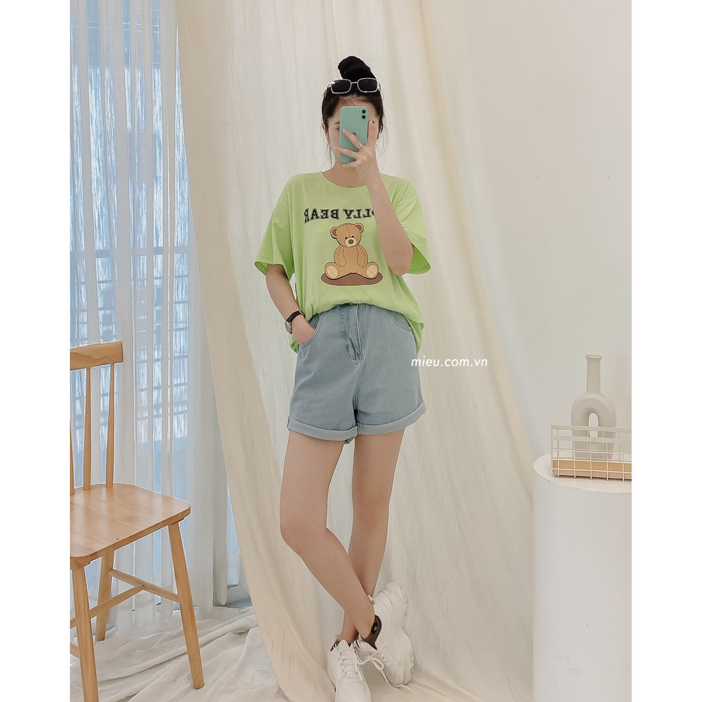 [ Miều ] Quần ngắn jean lưng thun mã 8801