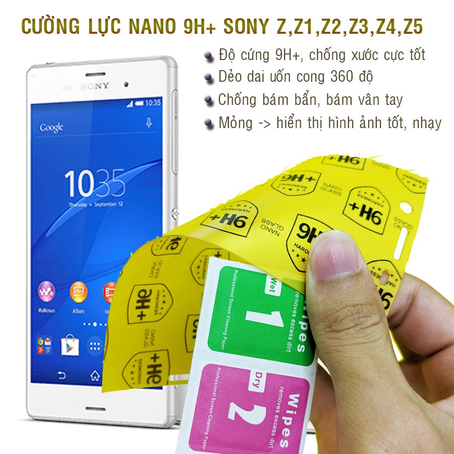 Dán cường lực dẻo cho Sony Z, Z1, Z2, Z3, Z4, Z5, Z5 Premium