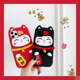 Ốp Điện Thoại Hình Mèo May Mắn Đáng Yêu Cho Iphone X Xr Max 6 7 8 Plus 11 Pro Max