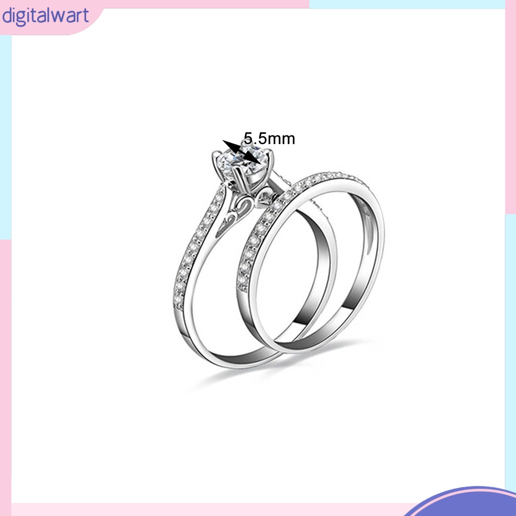 Set cặp nhẫn đôi đính kim cương sang trọng 6-10