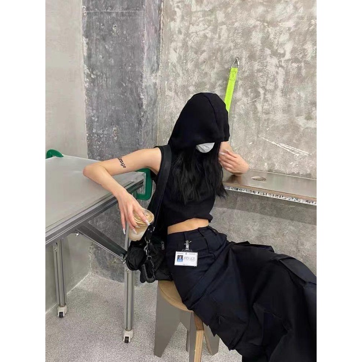 Áo Thun Không Tay Có Nón Trùm Đầu Mẫu Mới Dành Cho Nữ