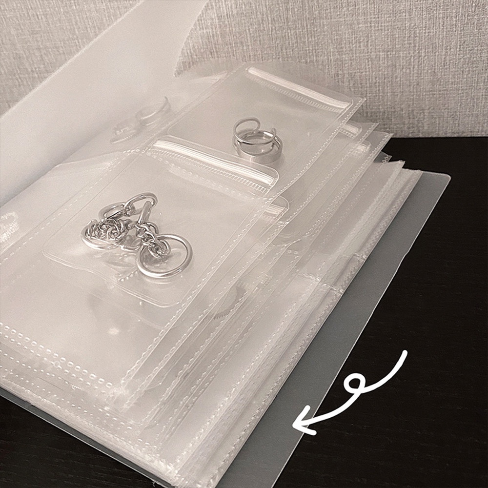 Túi Nhựa Trong Suốt Nhiều Ngăn Đựng Trang Sức Chống Bụi Chống Oxy Hóa Có Thể Tái Sử Dụng