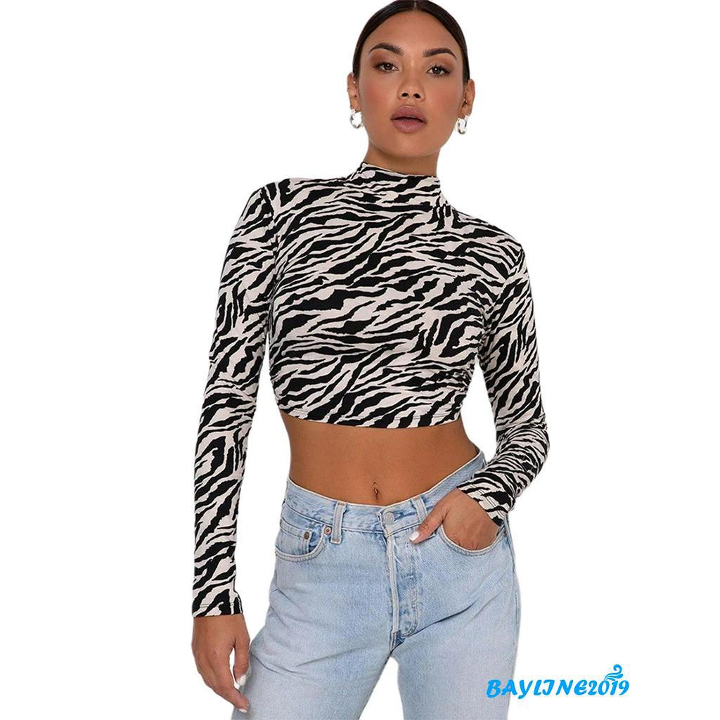 Áo Thun Lửng Dài Tay Quyến Rũ Cho Nữ