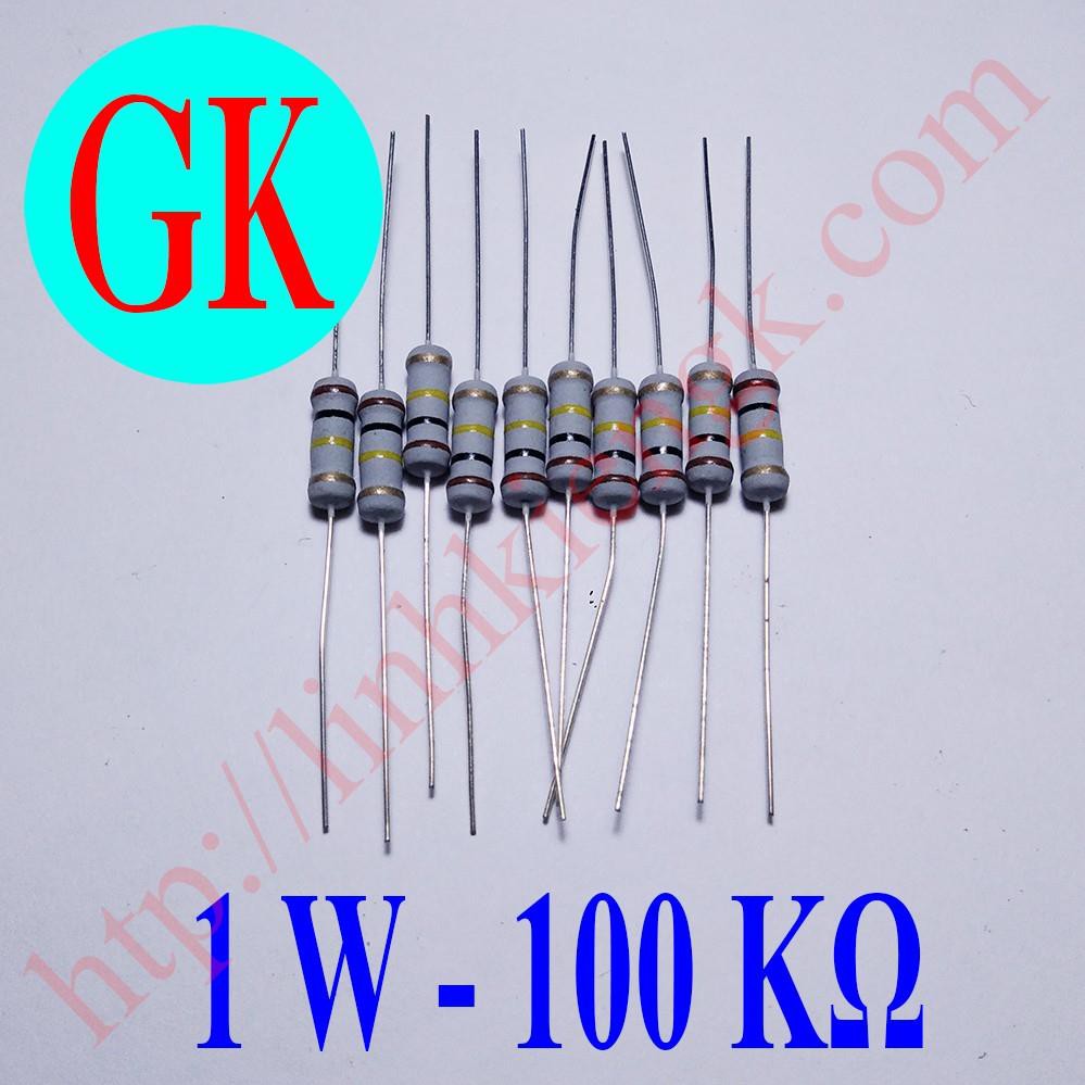 [30 cái] Điện trở 100K ôm 1w - 100K 1W