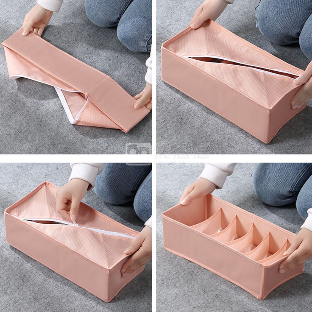 Túi hộp vải đựng đồ lót tất vớ áo ngực bra 6 7 20 ngăn VNXK vải không dệt tiện lợi tiết kiệm không gian