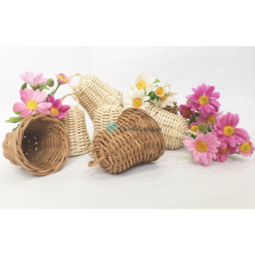 Quả chuông bằng mây tự nhiên decor, trang trí cây thông Noel  - làm đồ chơi handmade cho bé