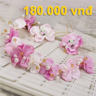 Bộ cài tóc cô dâu hoa