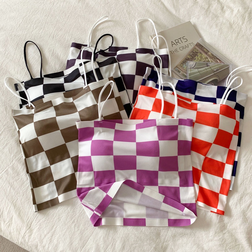 Áo Ống Họa Tiết Kẻ Sọc Không Gọng Thép Thời Trang Mùa Hè Dành Cho Nữ Sinh