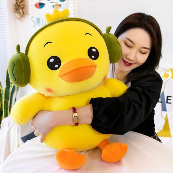 Gấu Bông Vịt Vàng Đeo Tai Nghe , Gối Ôm Đồ Chơi Vịt Ngộ Nghĩnh Đáng Yêu Siêu Hot Đủ Size 35Cm-50Cm-60Cm