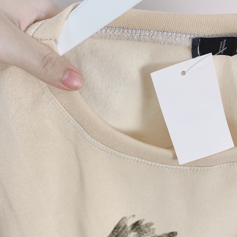 Áo Sweater Nỉ Hình Đôi Thỏ, Áo Thun Nữ Dài Tay Dáng Rộng In Hình Cute 2 Màu Freesize G063 | BigBuy360 - bigbuy360.vn