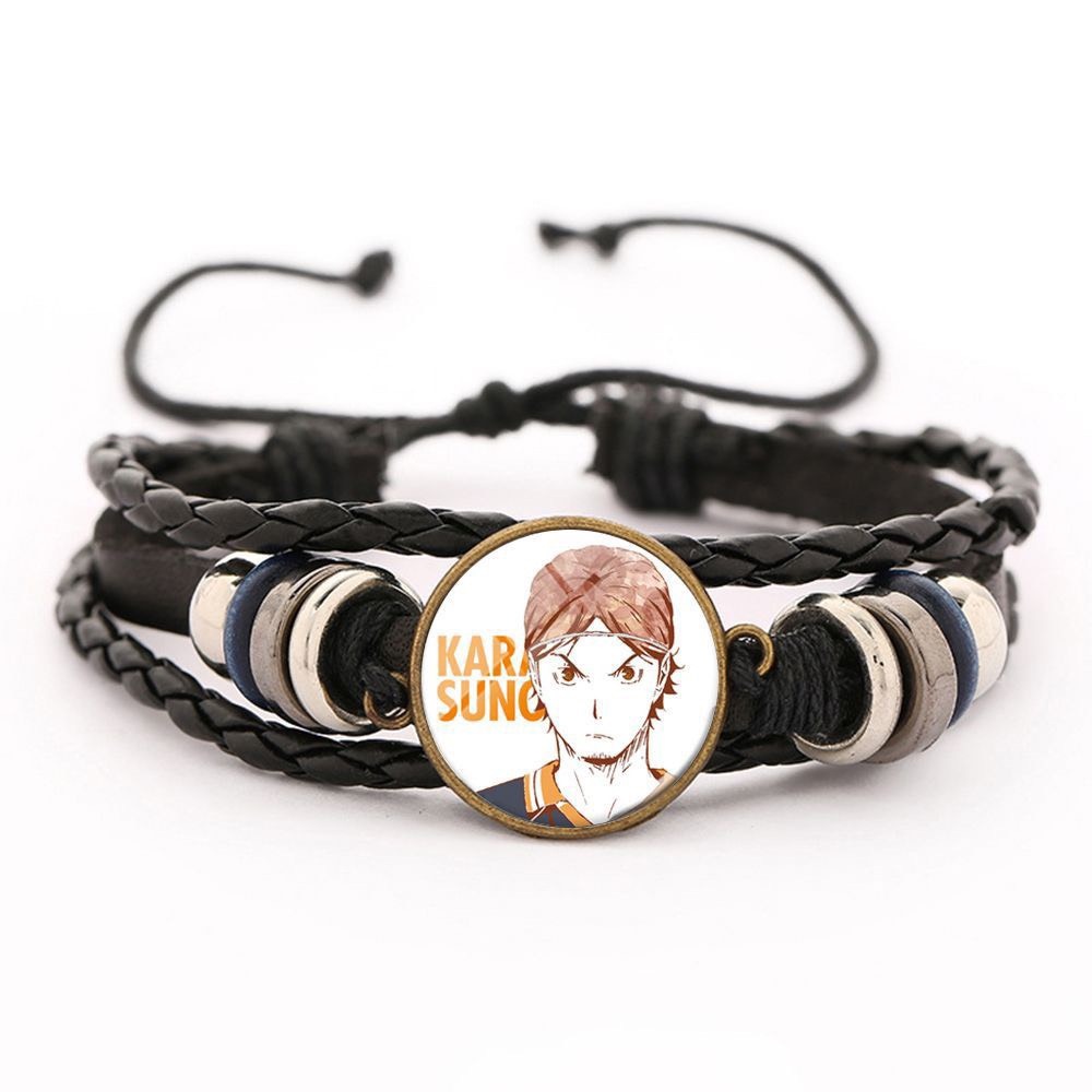 Vòng tay da lộn in hình HAIKYUU!! VUA BÓNG CHUYỀN tiện lợi anime chibi xinh xắn thời trang