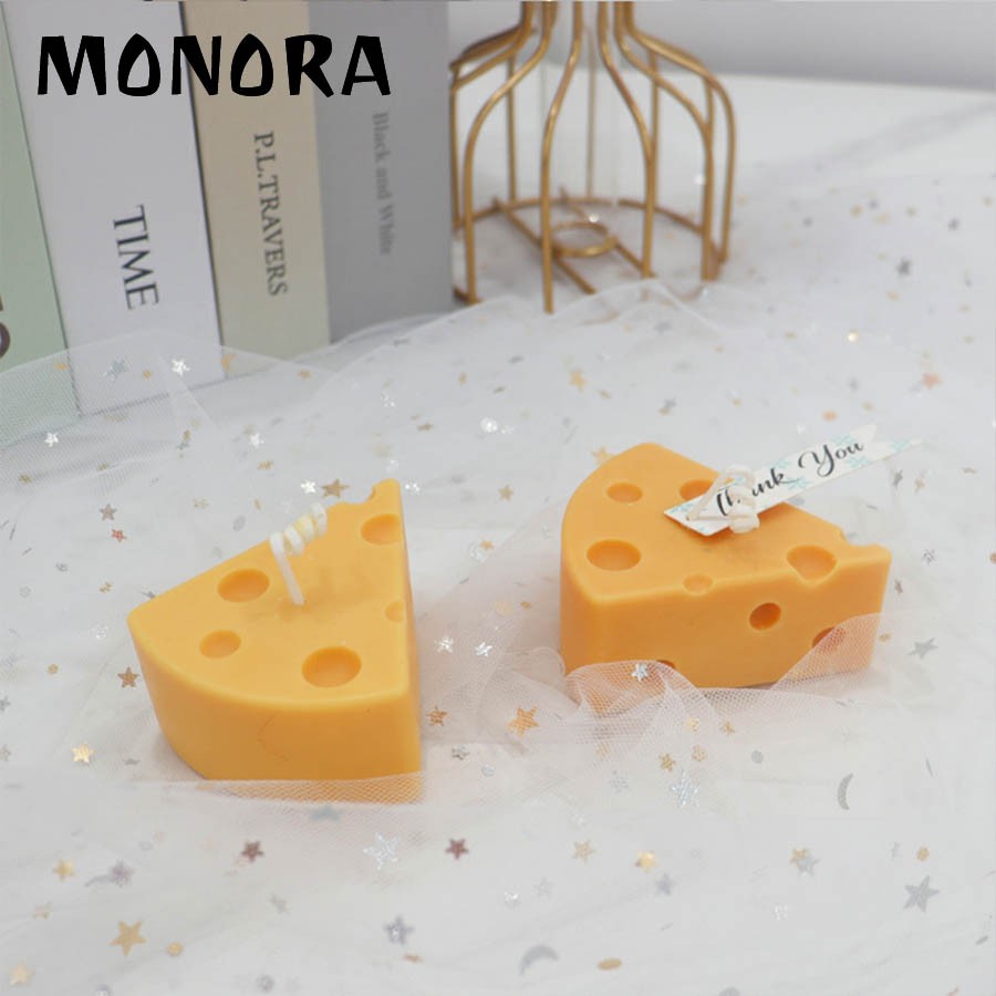 Nến decor hình bánh Phô Mai Cute MONORA C4 trang trí không khói sáp decor phụ kiện trang trí phòng - candle decor