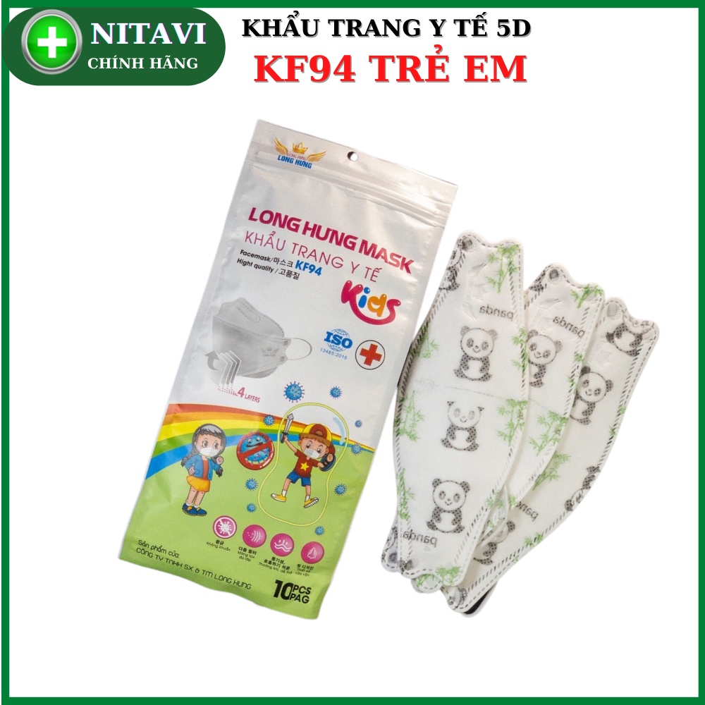 Khẩu trang trẻ em KF94 Khẩu Trang cho bé 5D Chất liệu dệt PP Kháng Khuẩn Họa Tiết Đáng Yêu