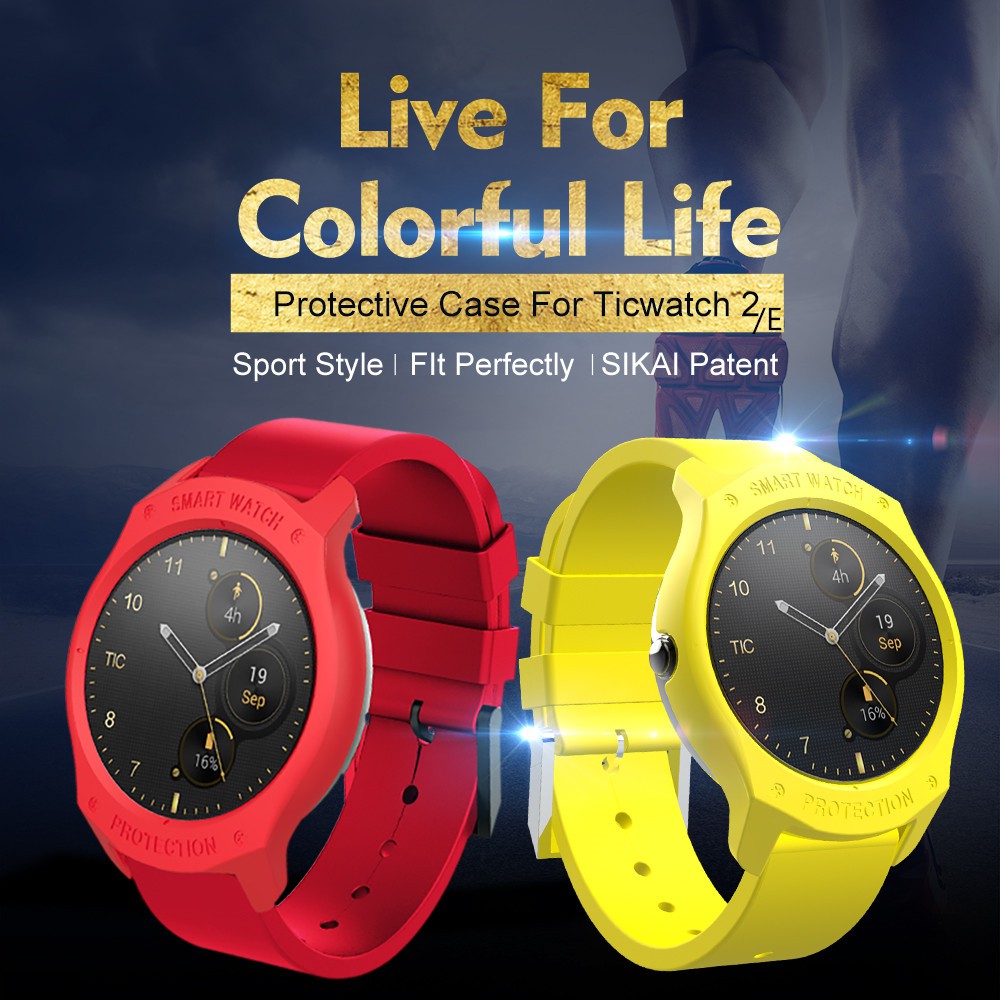 Vỏ bọc SIKAI nhiều màu siêu nhẹ bảo vệ chống trầy xước cho Ticwatch E hoặc Ticwatch 2