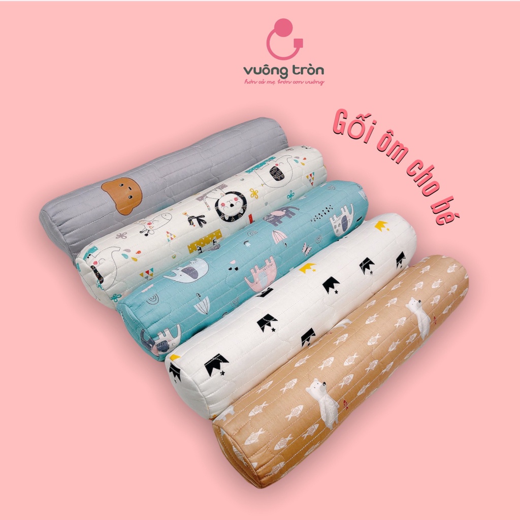 Gối Ôm ,Chặn Cotton Cho Bé Cao Cấp Vuông Tròn