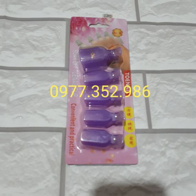 Kẹp ủ tháo gel móng chân - Bộ 5 kẹp nhựa bền chắc chuyên dụng cho dân làm móng