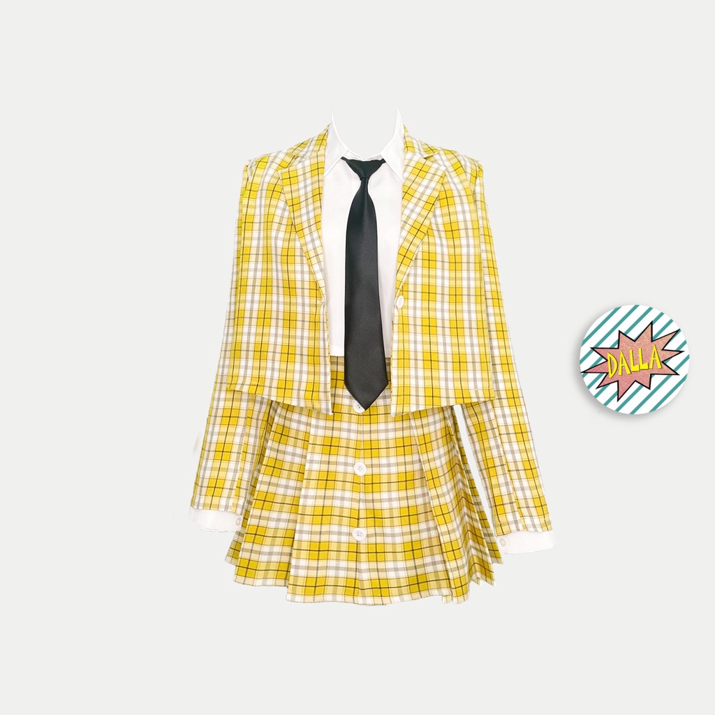 DALLA Áo khoác blazer nữ màu đỏ, vàng