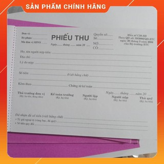 Phiếu Thu 1 Liên A5 Thông Tư 107/2017 Giấy Đẹp 100 Tờ