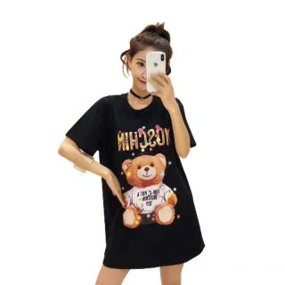 Áo thun moschino gấu big size _áo thun dáng dài rộng