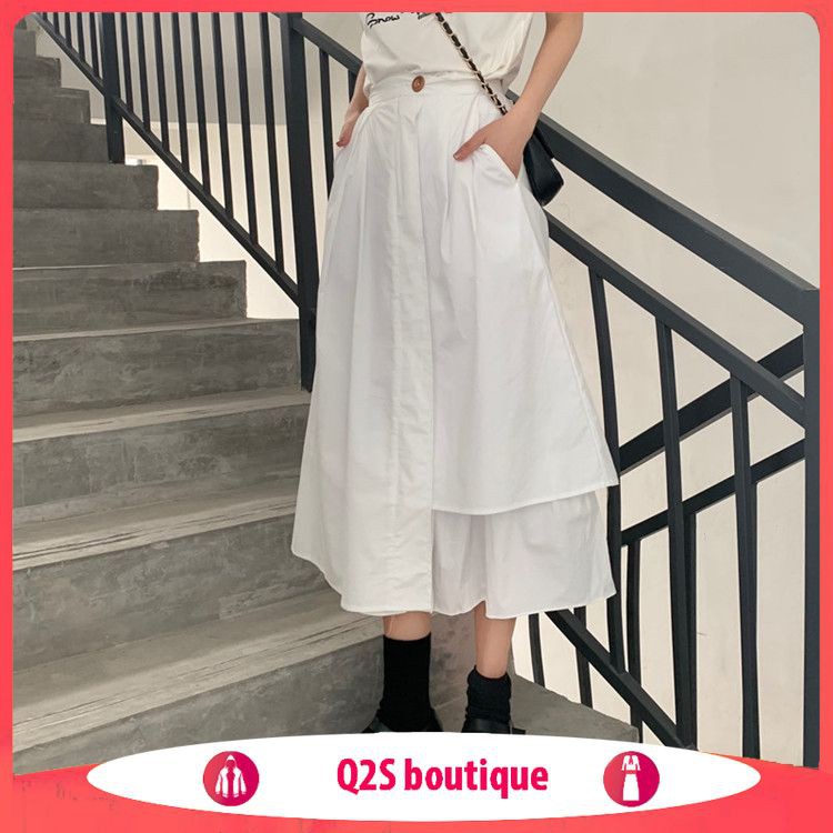 [Xả Kho] Chân Váy Xòe Đen Trắng Basic KIỂU VẠT LỆCH ULZZANG | BigBuy360 - bigbuy360.vn