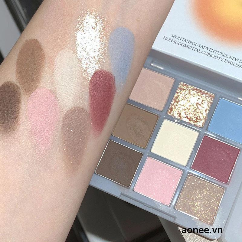 ✨✨Bảng Phấn Mắt 9 aonee.vn Màu Lì Và Ánh Ngọc Trai Kết Hợp Trang Điểm Mắt Nổi Bật