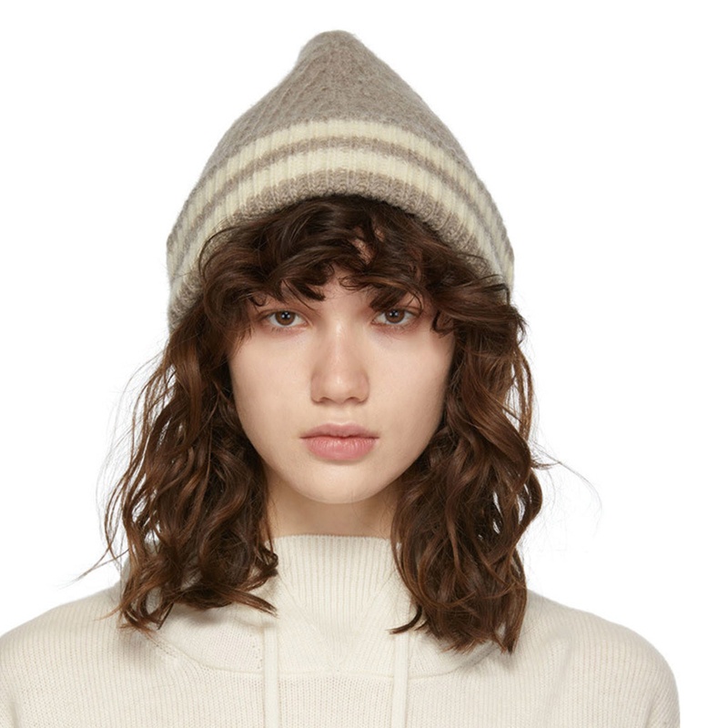 Mũ Len Beanie Họa Tiết Kẻ Sọc Thời Trang Mùa Đông Ấm Áp