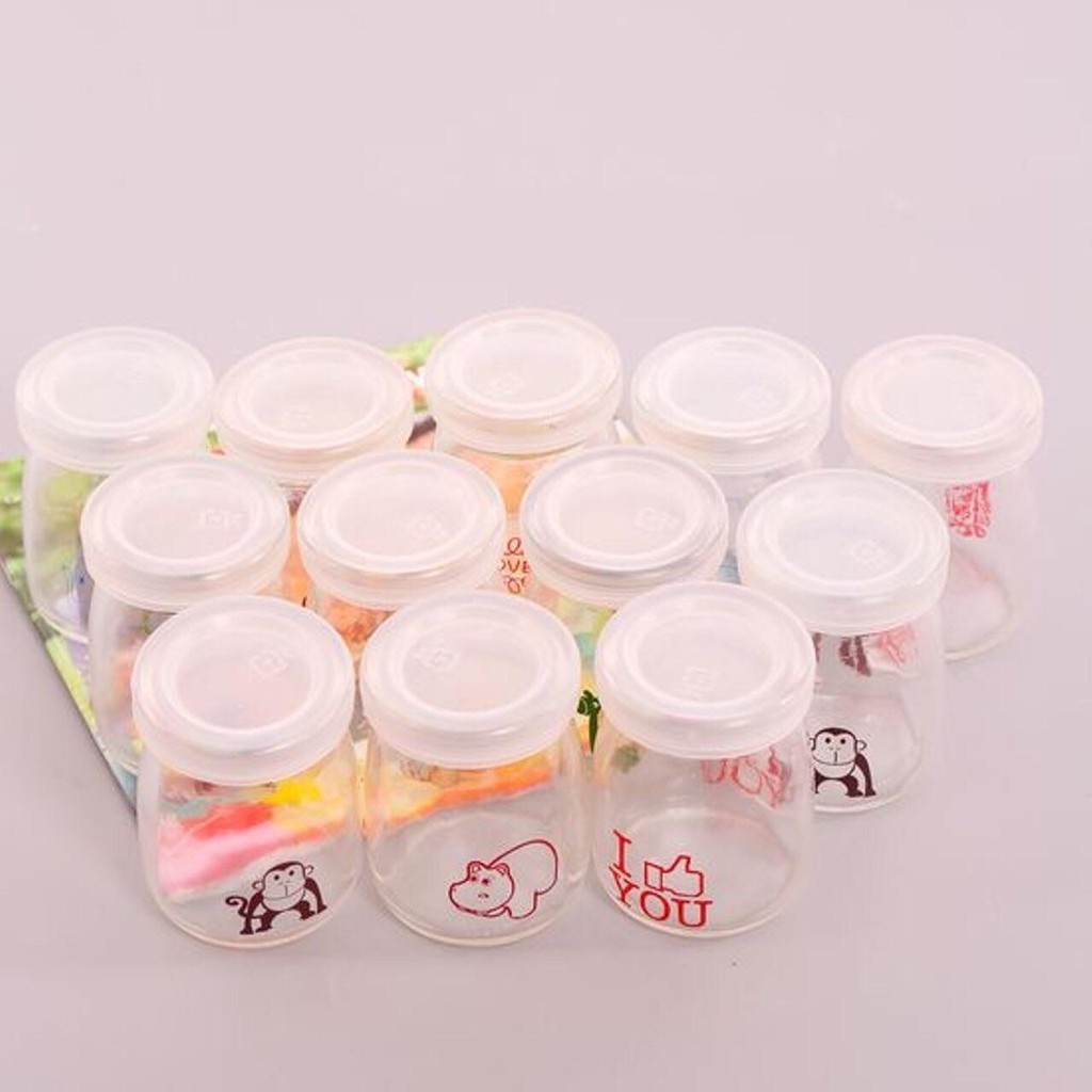 Bộ 12 Hũ Thủy Tinh Làm Sữa Chua - caramen