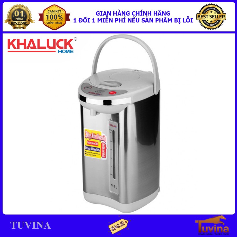 Bình Thủy Điện Khaluck 5.5 Lít KL-955 - Công Nghệ Nhật Bản - Hàng Chính Hãng (Bảo Hành 12 Tháng)