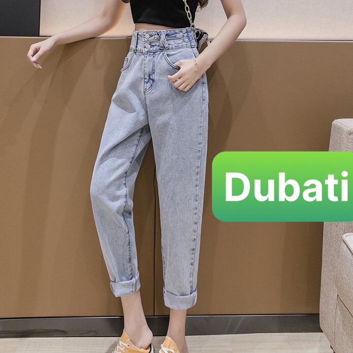 QUẦN JEAN BAGGY NỮ CHẤT BÒ CO GIÃN 2 CÚC LƯNG CAO NÂNG MÔNG BẢN TO KIỂU CHÉO- DB 287- DUBATI FASHION