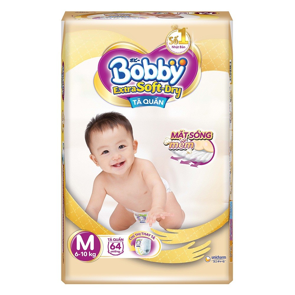 Tã Quần Bobby Extra Soft Dry M 64