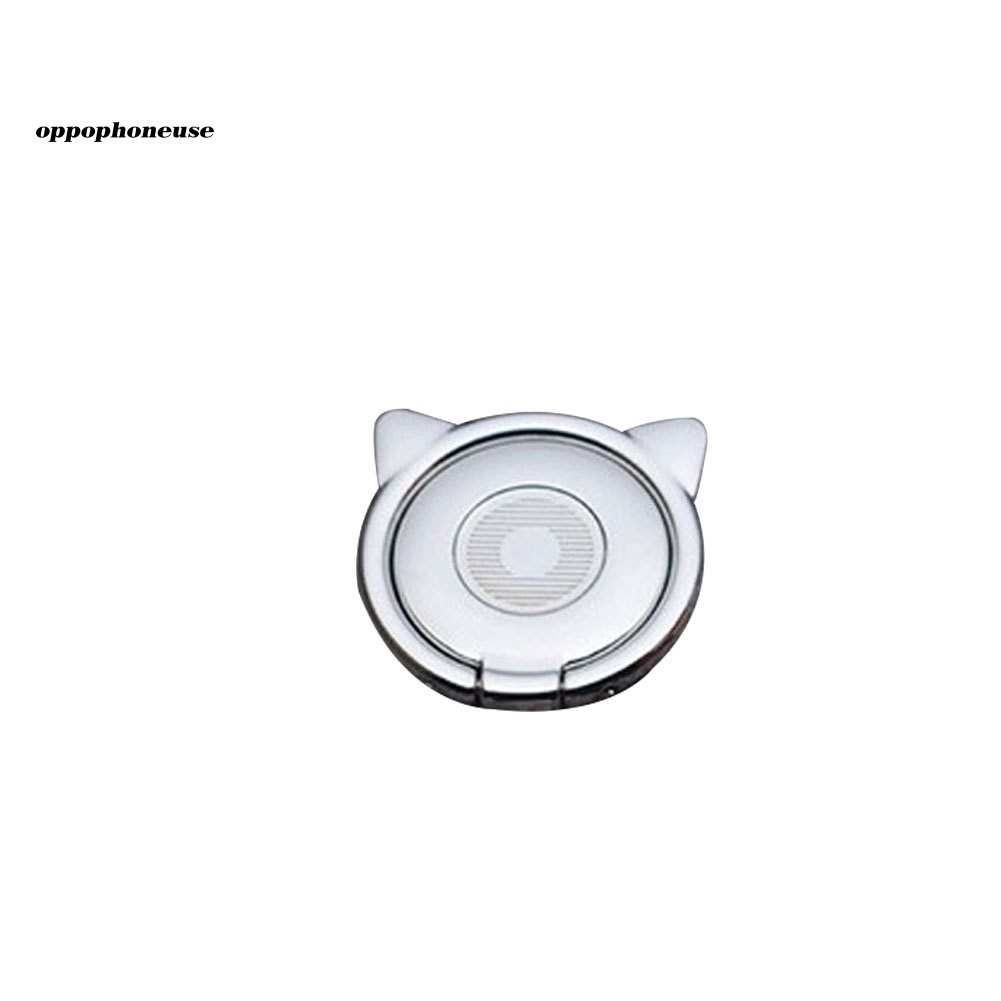 【OPHE】Universal Rotated Cute Cat Ears Metal Mobile Phone Finger Ring Holder Grip Stand
